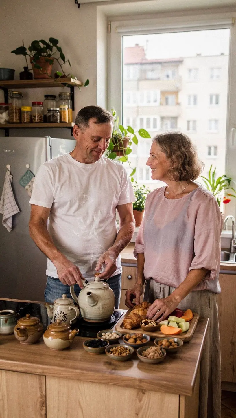 Atvira „Tea Breaks Journal“ knyga su aiškiomis užrašų eilutėmis apie įpročių formavimą ir laiko planavimą.