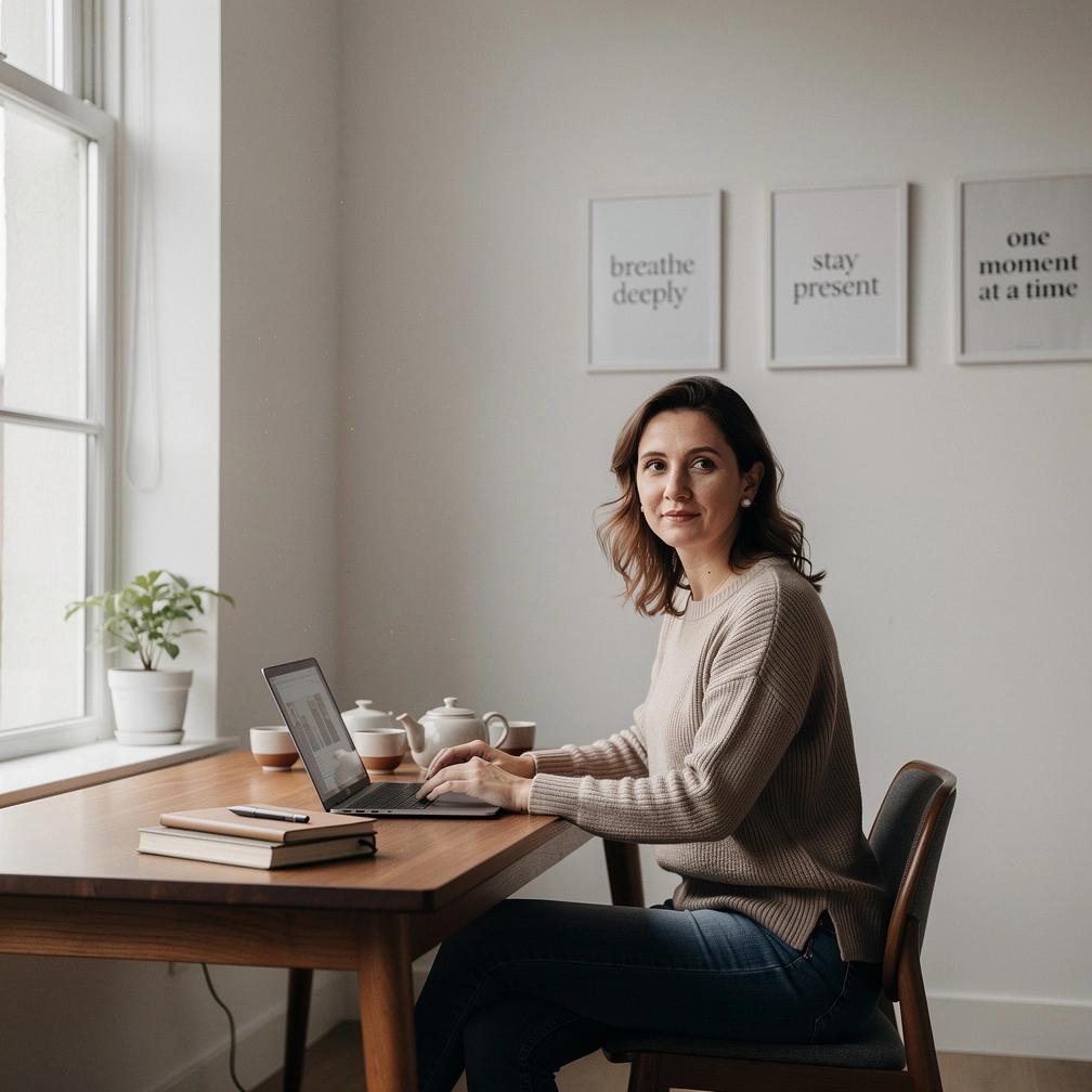 Laikrodis rodo trumpą pertraukėlę, skatinančią atsipalaidavimą ir produktyvumą.