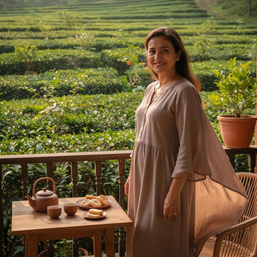 Asmuo ramiai gurkšnoja arbatą, mėgaudamasis apgalvotomis įpročių rekomendacijomis.